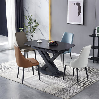 elegant pura black sintered stone dining