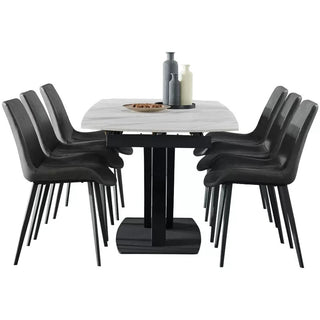 elegant pura white sintered stone dining