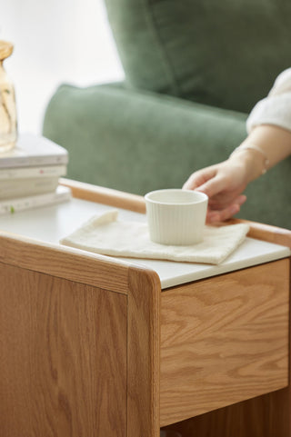 elegant rivo wood table with charging ports