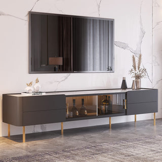 elegant sintered stone top tv console