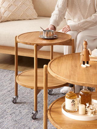 ella oak coffee table handcrafted detail