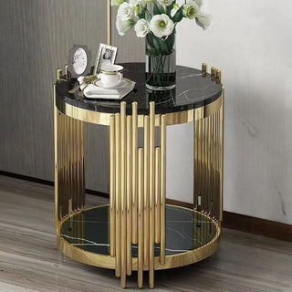 elvira side table black top