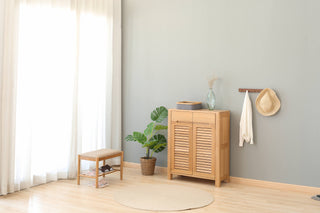 farrah small wooden shoe bench