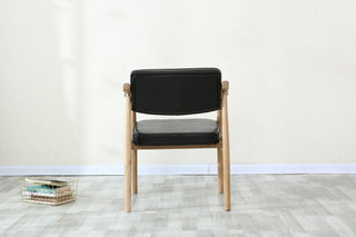 felipe dining chair with arms oak frame black seat