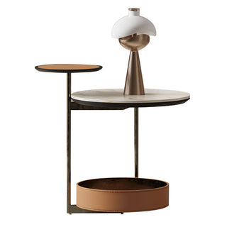 flora designer leather compartment table