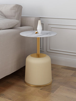 fluted base round side table constance