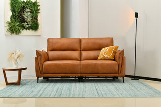 gabriel contemporary brown leather sofa