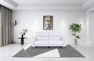 gabriel contemporary white leather sofa