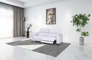 gabriel electric recliner sofa white leather