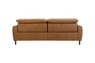 Brown leather sofa back view on a white background