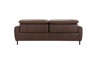 Brown leather sofa on a white background