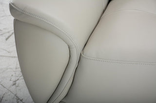 gina 3 seater light grey leather sofa