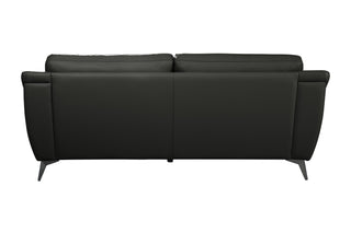 gina dark grey leather lounge sofa