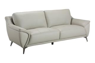 gina modern light grey leather sofa