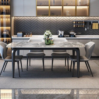grey sintered stone dining table