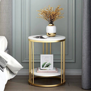 harris stone side table gold
