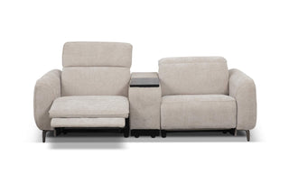 Beige recliner sofa on a white background