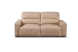 hazel beige leather slider sofa