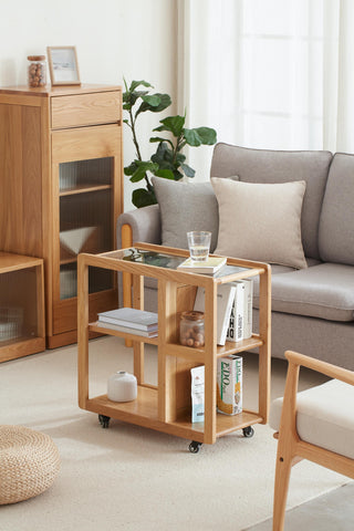 innovative arte oak wood stand with tray