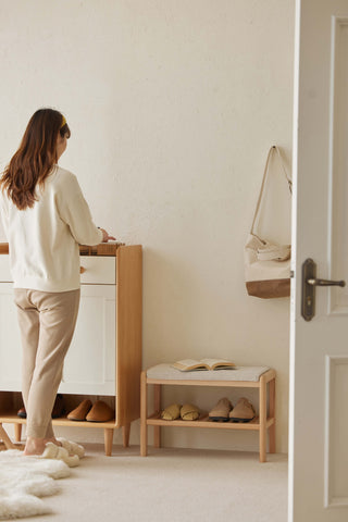 iona shoe rack with seat entryway