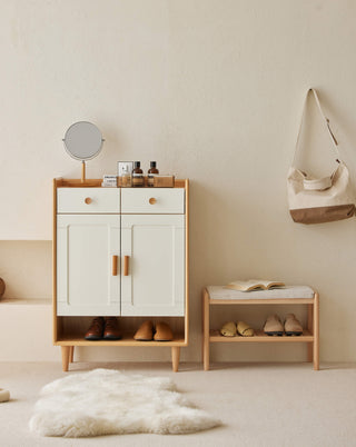 iona shoe rack with seat white