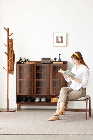lana walnut shoe organizer