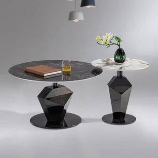 lazio gold coffee table black stone top