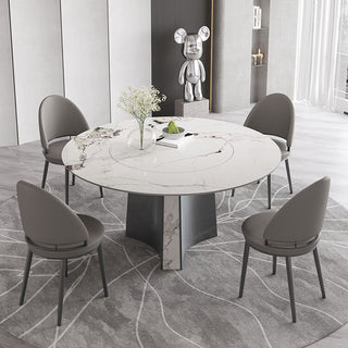 leah luxury round sintered stone dining table