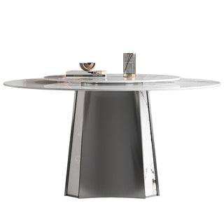 leah round luxury stone dining table