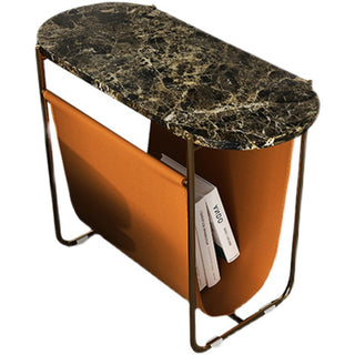 leather magazine rack side table