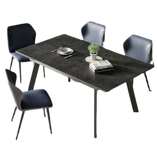 leca dining table black steel retractable