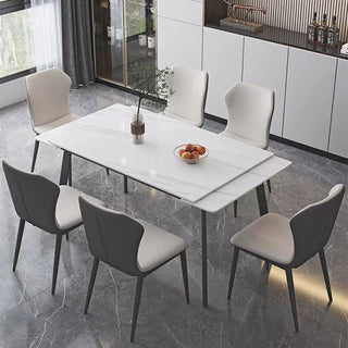 leca dining table retractable black steel