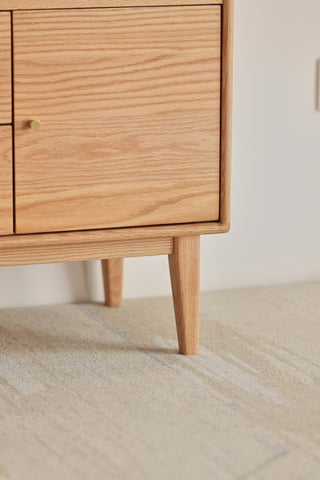 leon buffet cabinet oak glass doors