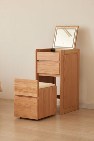 lexi dressing table and chair with integrated mirror lights