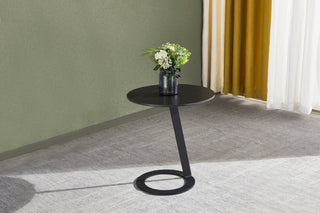 livia black side table