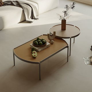 lucca leather coffee table brown polyurethane leather