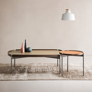 lucca leather coffee table elegant setting