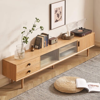 lucer modern oak tv console walnut color