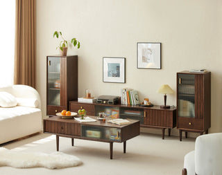 lucer walnut tv unit with drawers