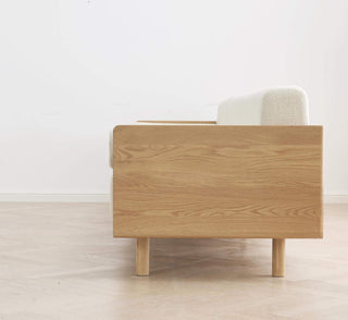 luxe 3 seater sofa natural finish