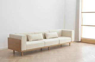 luxe modular 3 seater wooden sofa
