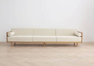 luxe oak frame 3 seater sofa