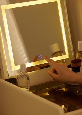 luxury white table dresser rose with integrated light