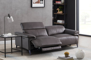 madeline 2 seater brown leather recliner sofa