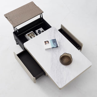 mallo lift coffee table sintered stone top view