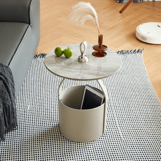 marble side table with storage