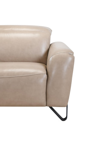 Beige leather sofa corner on a white background