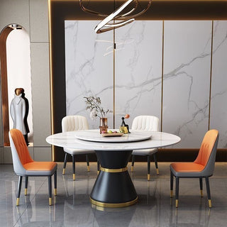 martin round sintered stone dining table black gold