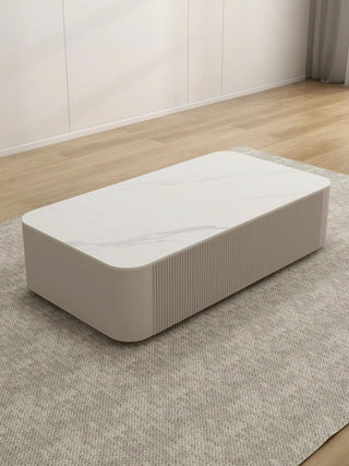 megan coffee table with storage stone top