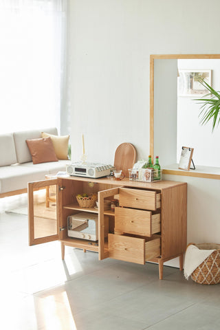 melfi oak sideboard three drawers